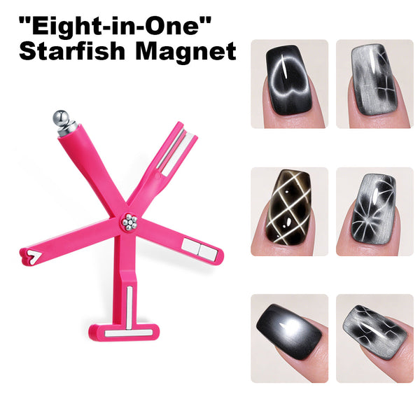 8-in-1 Starfish Cat Eye Magnet - Pink Multi-Effect Magnetic Wand for Cat Eye Gel Polish