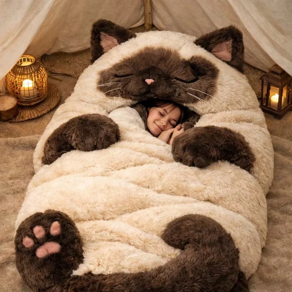 Fluffy cat sleeping bag– Soft, Warm & Purrfectly Cozy