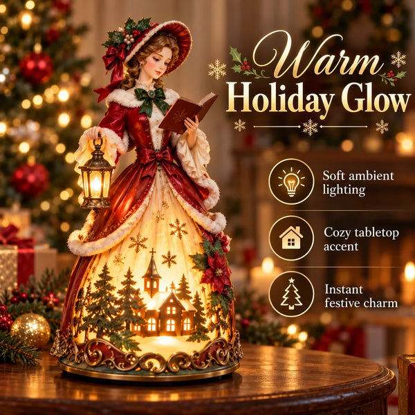 Victorian Christmas Caroler Lady Lamp™ – Lighted Holiday Tabletop Decor