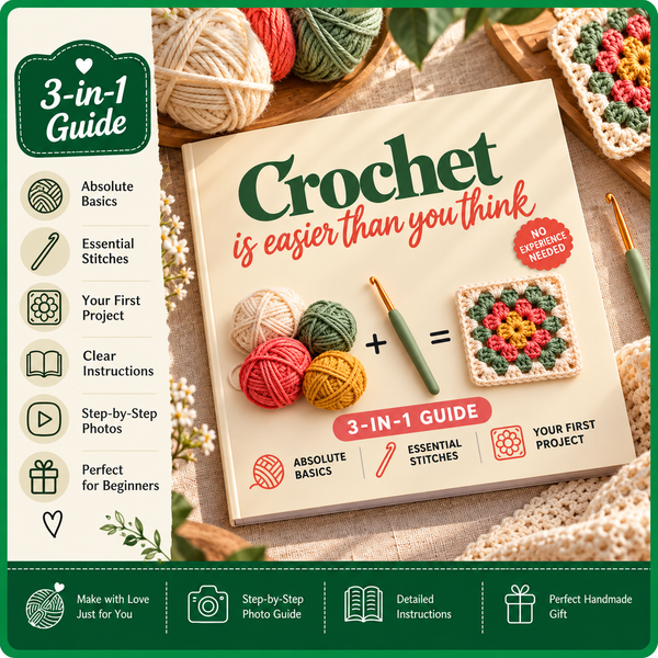 BOOK "Crochet - is easier than you think" Crochet for Beginners Book, Easy Step-by-Step Crochet Guide