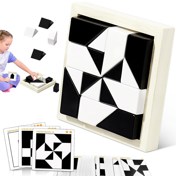 🧩 Hidden Blocks Board Game: STEM-Approved Wooden Puzzle for Creative Minds