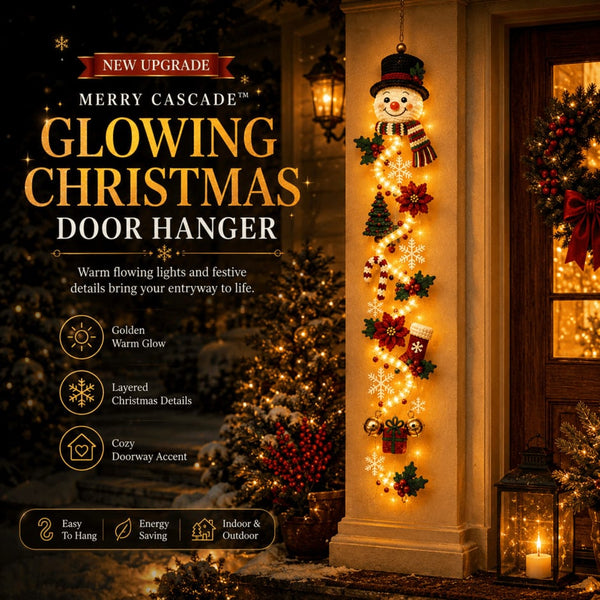 ⏳ Last day! 49% OFF – 🎄✨🎅MerryCascade™ Glowing Christmas Door Hanger