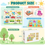 Educational Wooden Peg Puzzles thumbnail 2
