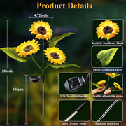 Solar LED Sunflower Garden Lights-29.6inch/74cm thumbnail 18
