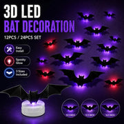 🦇Halloween 3D Bat LED Wall Light Decor thumbnail 14