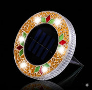 Mosaic Solar Disk Lights, Waterproof LED Outdoor In‑Ground Tabletop Lighting thumbnail 9