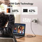 Global Travel Charger (45W, 3-Port, GaN, Integrated Rotary Plug) thumbnail 9