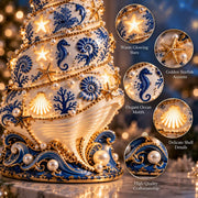Coastal Christmas Seashell Tree Projection Lamp thumbnail 3