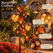 Autumn Acorn Glow™ – Solar Double Acorn Garden Stake Light thumbnail 1