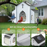Church-Shaped Metal Solar Bird Feeder thumbnail 2