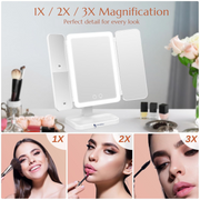 VelvaGlow™ Trifold LED Makeup Mirror thumbnail 2