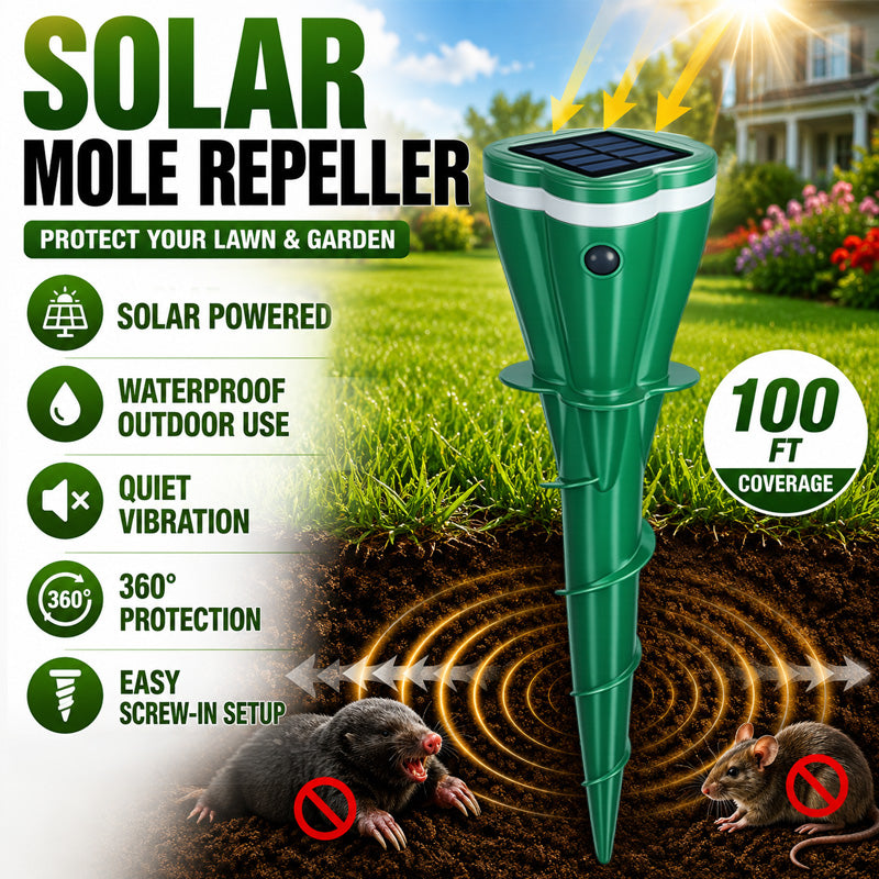 Solar Powered Waterproof Screw Mole Repellent
