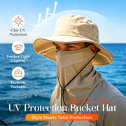 UV Protection Bucket Hat with Face Cover thumbnail 1
