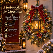 A Robin Glow™ – Lighted Robin Christmas Wreath thumbnail 1