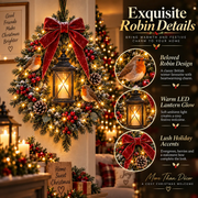 A Robin Glow™ – Lighted Robin Christmas Wreath thumbnail 2