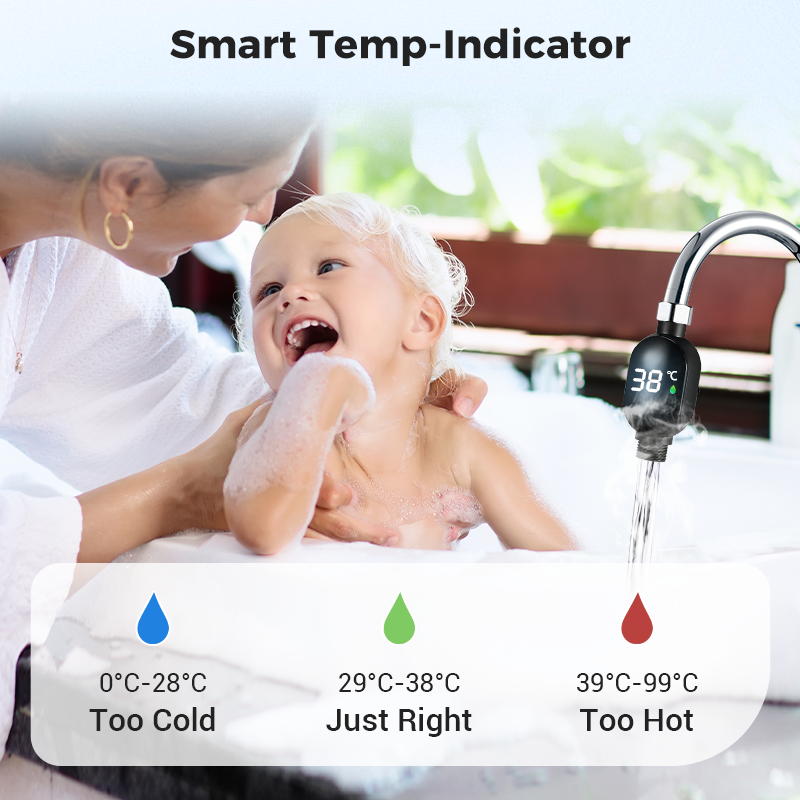 Shower Thermometer - Instant Digital Display, Waterproof & Easy Install for Safe Bathing