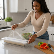 Kitchen Aluminum Foil Paper Plastic Wrap Storage Cutting Box thumbnail 2