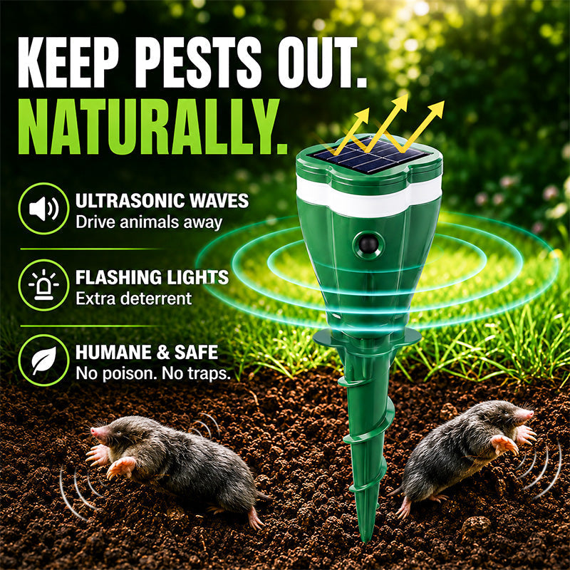Solar Powered Waterproof Screw Mole Repellent