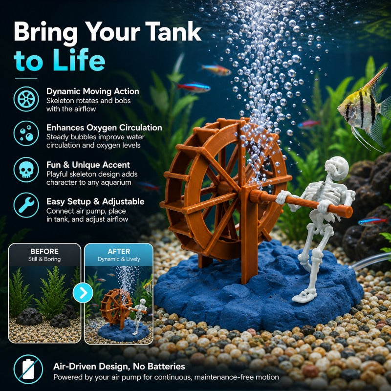 Dynamic Skeleton Aquarium Ornament