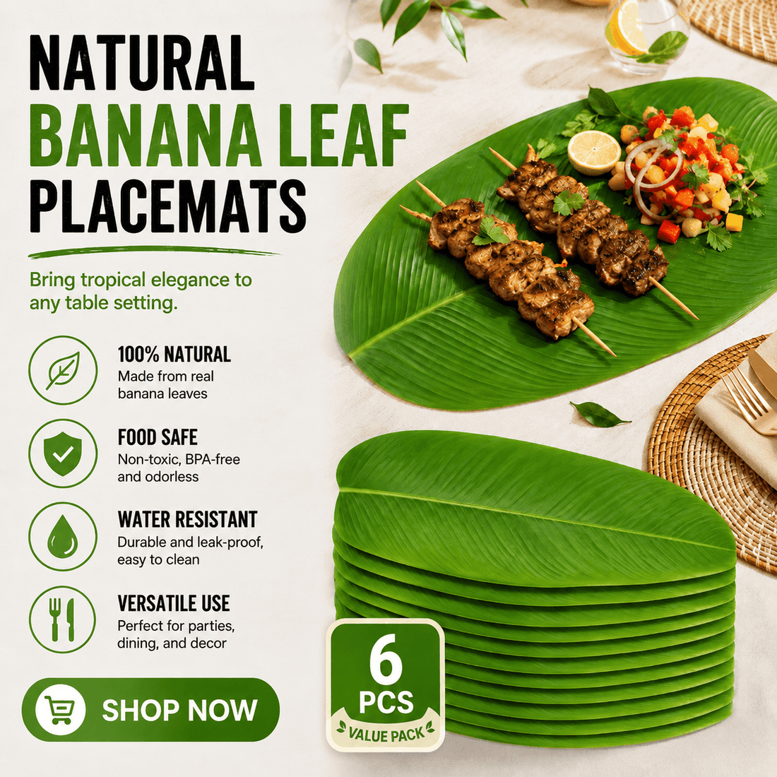 Wipe-Clean Leaf Serving Base