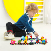 Letters Magnetic Train Puzzle Wooden Toy Car thumbnail 2