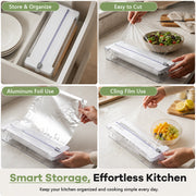 Kitchen Aluminum Foil Paper Plastic Wrap Storage Cutting Box thumbnail 3