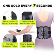 Adjustable Double Pulley Breathable Lumbar Support Shaping Waist Belt thumbnail 5