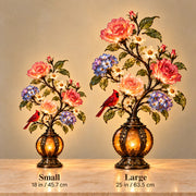 Eternal Bloom – Vintage Rose & Cardinal Table Lamp - Small – 18' Tree thumbnail 6