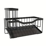 Sponge Holder for Kitchen Sink with Auto Draining Tray,Kitchen Sink Caddy Organizer with Rag Holder, Rustproof 304 Stainless Steel Kitchen Organizers thumbnail 11