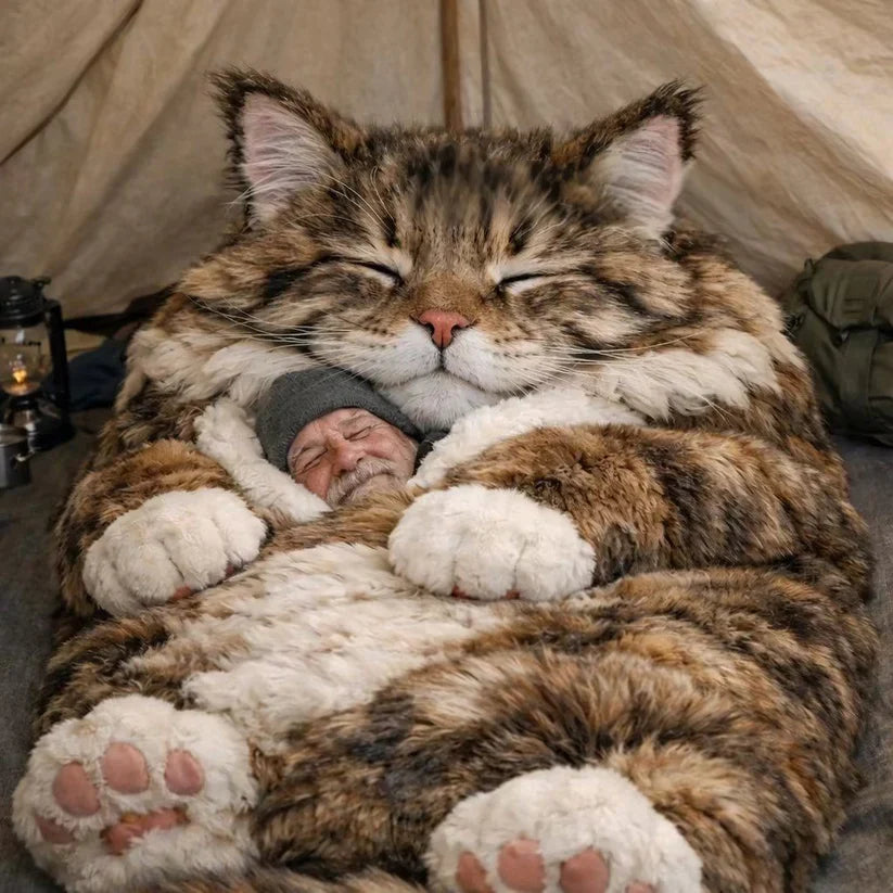 Fluffy cat sleeping bag– Soft, Warm & Purrfectly Cozy