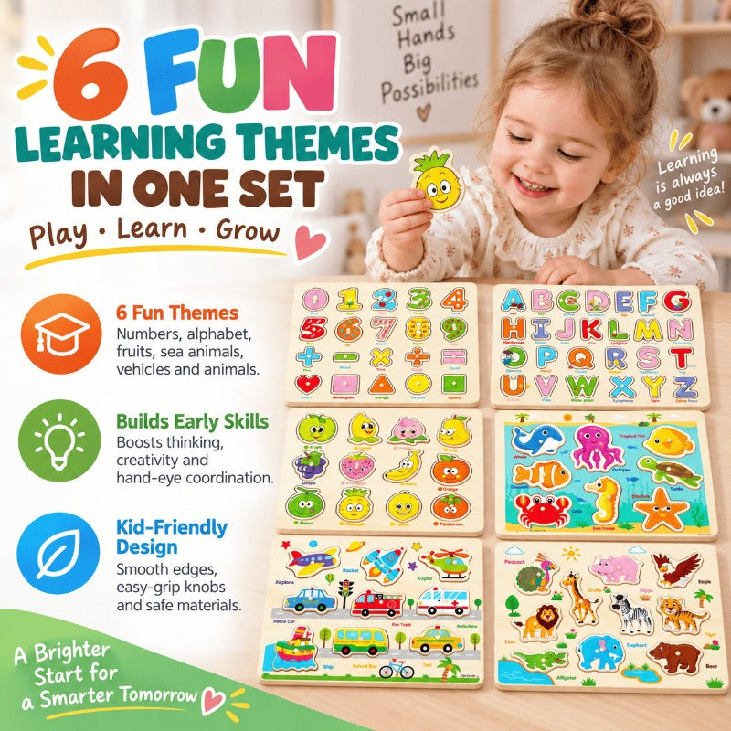 Educational Wooden Peg Puzzles