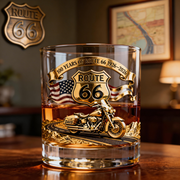 100 Years Of Route Personalized Gifts For Bikers 11oz Whisky Glass thumbnail 3