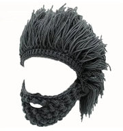 Handmade Punk Style Beanie with Attached Straight Hair Wig and Knitted Beard – Funny Winter Hat with Hair & Beard for Men | 🎁Free Shipping on Orders Over $50 thumbnail 11