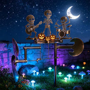 Halloween Skeleton Metal Drummer Kinetic Wind Spinner thumbnail 2
