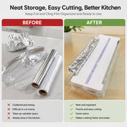Kitchen Aluminum Foil Paper Plastic Wrap Storage Cutting Box thumbnail 5