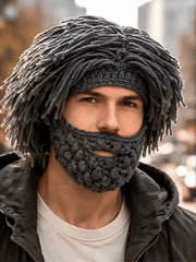 Handmade Punk Style Beanie with Attached Straight Hair Wig and Knitted Beard – Funny Winter Hat with Hair & Beard for Men | 🎁Free Shipping on Orders Over $50 thumbnail 9