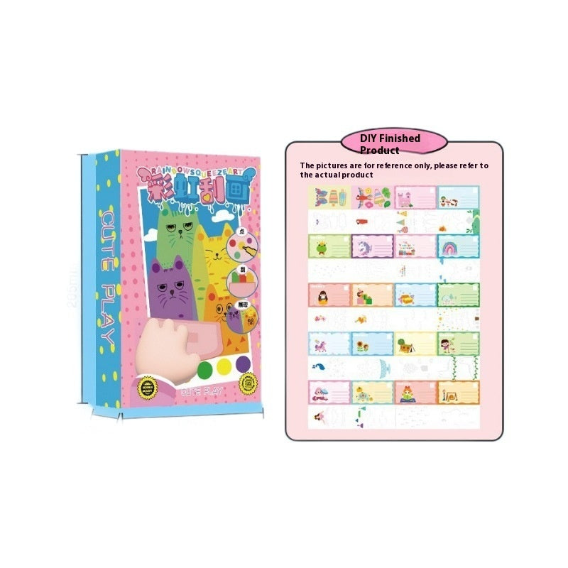 Rainbow Scratch Painting Kit with Paints Pens Scraper