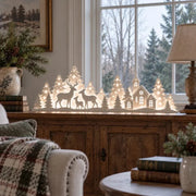 Illuminated Christmas Decorations For The Window – Reindeer & Village thumbnail 8