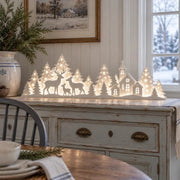 Illuminated Christmas Decorations For The Window – Reindeer & Village thumbnail 7
