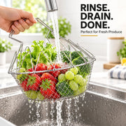 Foldable Stainless Steel Frying Basket & Colander ✨ thumbnail 4