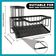 Sponge Holder for Kitchen Sink with Auto Draining Tray,Kitchen Sink Caddy Organizer with Rag Holder, Rustproof 304 Stainless Steel Kitchen Organizers thumbnail 5