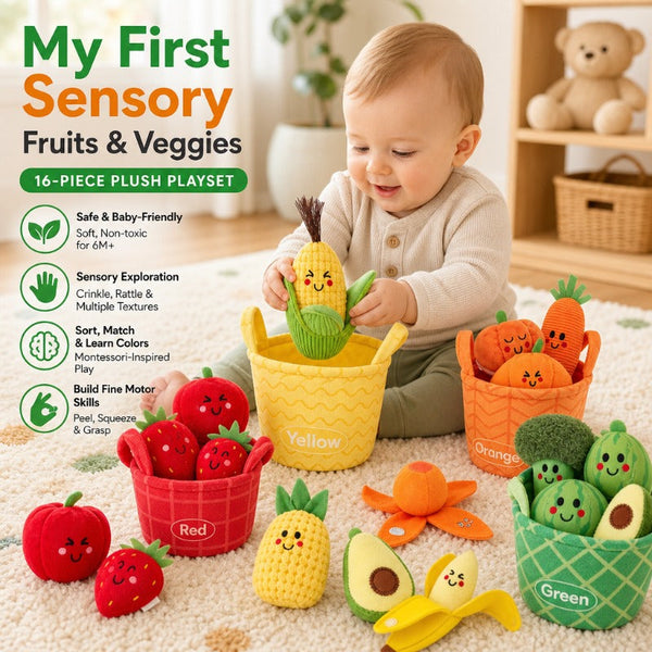 16 PCS Sensory Color Sorting Baby Toys