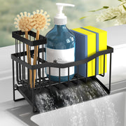 Sponge Holder for Kitchen Sink with Auto Draining Tray,Kitchen Sink Caddy Organizer with Rag Holder, Rustproof 304 Stainless Steel Kitchen Organizers thumbnail 13