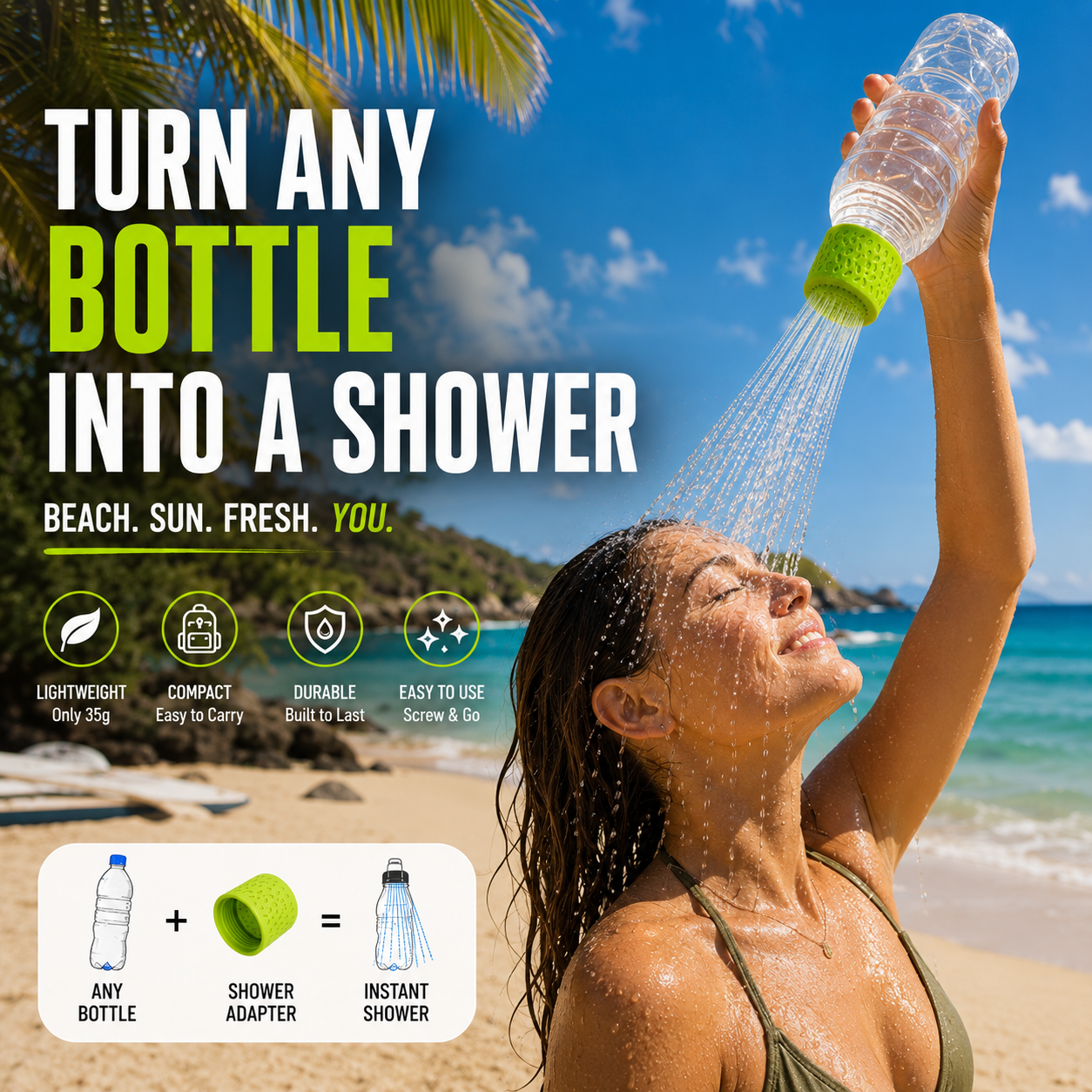 🚿 Spray Cap - Turn Any Bottle Into a Portable Shower