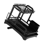 2 Tier Dish Bowl Drainer Storage Rack Kitchen Dish Drying Rack with Drain Basket Countertop Dinnerware Organizer Drainboard thumbnail 5