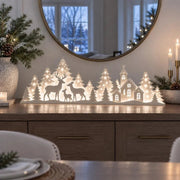 Illuminated Christmas Decorations For The Window – Reindeer & Village thumbnail 6