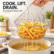 Foldable Stainless Steel Frying Basket & Colander ✨ thumbnail 1
