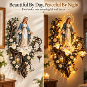 Illuminated Virgin Mary Floral Wall Decor thumbnail 4