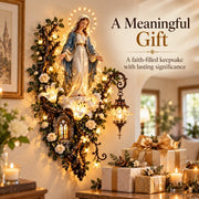 Illuminated Virgin Mary Floral Wall Decor thumbnail 10