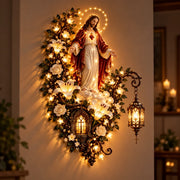 Illuminated Virgin Mary Floral Wall Decor thumbnail 11
